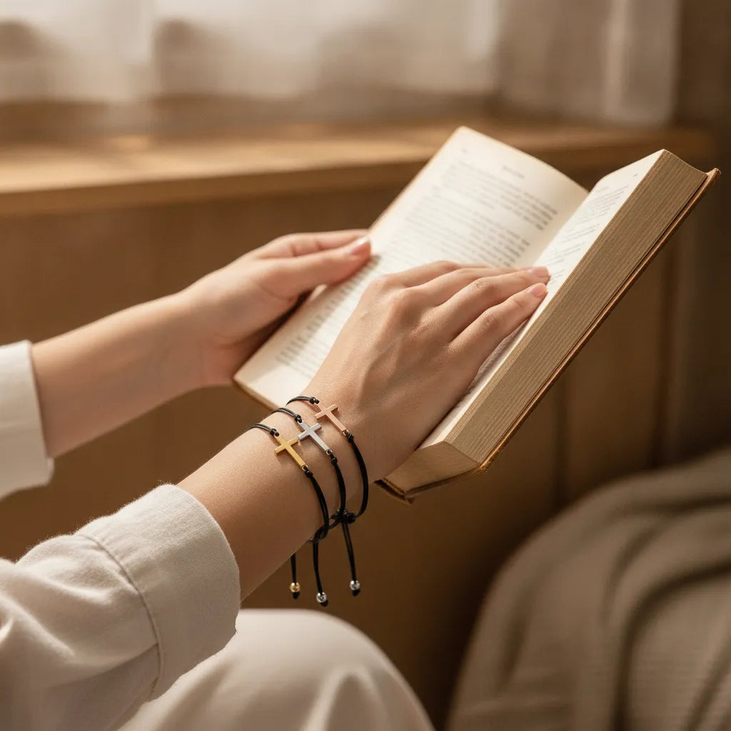 Minimalist Cross Cord Bracelet
