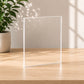 Clear acrylic panel for custom printing and engraving in modern daylight product scene