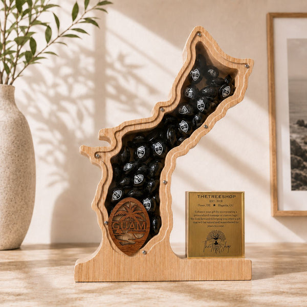 Custom 12inches Wooden Guam Island Shadow Box Plaque