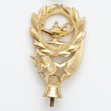 Gold Lamp of Knowledge trophy topper with a laurel wreath and stars, perfect for academic excellence and graduation.