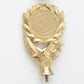 Classic gold laurel wreath trophy topper with three-star accents at the base for honor roll or service awards.