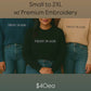 Video thumbnail highlighting premium 100% cotton crewneck sweaters with white custom text embroidery reading 'TRUST IN GOD', available in navy, black, and sand color options.